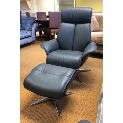  SHOWROOM CLEARANCE ITEM - G Plan Lund Swivel Recliner & Stool