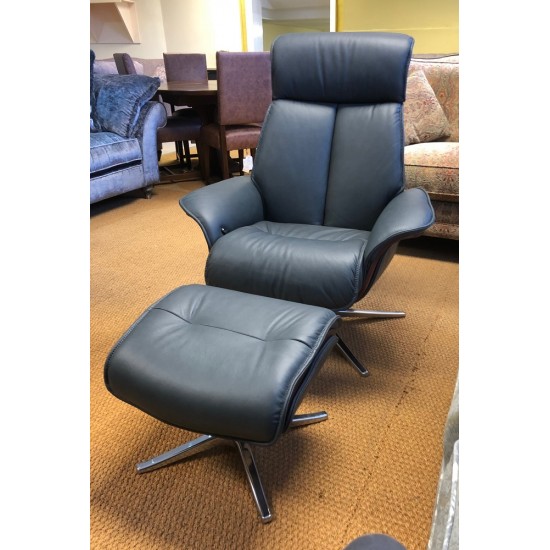  SHOWROOM CLEARANCE ITEM - G Plan Lund Swivel Recliner & Stool