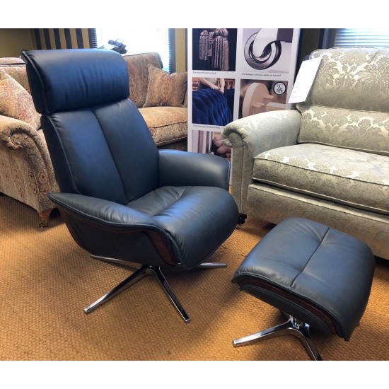  SHOWROOM CLEARANCE ITEM - G Plan Lund Swivel Recliner & Stool