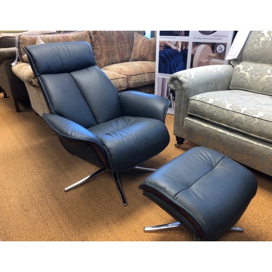  SHOWROOM CLEARANCE ITEM - G Plan Lund Swivel Recliner & Stool