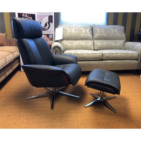  SHOWROOM CLEARANCE ITEM - G Plan Lund Swivel Recliner & Stool