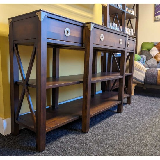  SHOWROOM CLEARANCE ITEM - Laura Ashley Balmoral 3 Drawer Triple Console Table in Chestnut shade