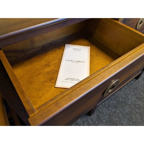  SHOWROOM CLEARANCE ITEM - Laura Ashley Balmoral 3 Drawer Triple Console Table in Chestnut shade