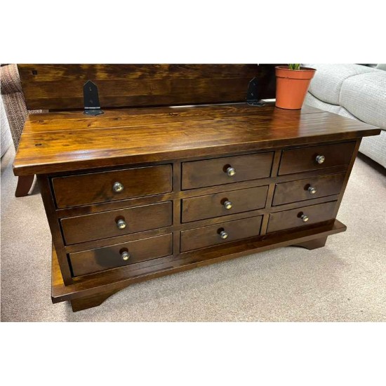  SHOWROOM CLEARANCE ITEM - Laura Ashley Garrat 9 Drawer Coffee Table - Dark Chestnut finish 