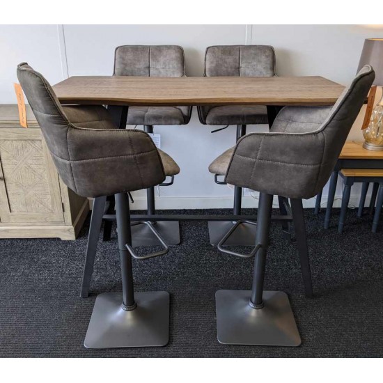  SHOWROOM CLEARANCE ITEM - Shankar Bar Table & 4 Bar Stools - Ideal for Kitchen Diners