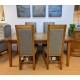  SHOWROOM CLEARANCE ITEM - Old Charm Wood Bros Chatsworth Extending Dining Table & 4 Harris Tweed Chairs - Model Numbers 3224 & 2899