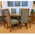  SHOWROOM CLEARANCE ITEM - Old Charm Wood Bros Chatsworth Extending Dining Table & 4 Harris Tweed Chairs - Model Numbers 3224 & 2899