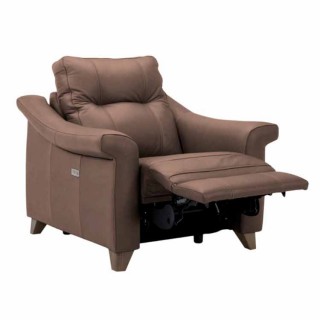 Leather shop snuggler recliner