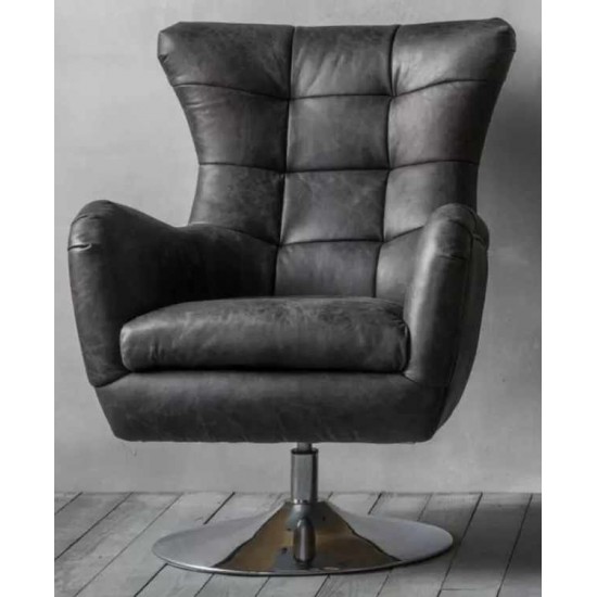 Gallery Direct Bristol Swivel Chair - Antique Ebony