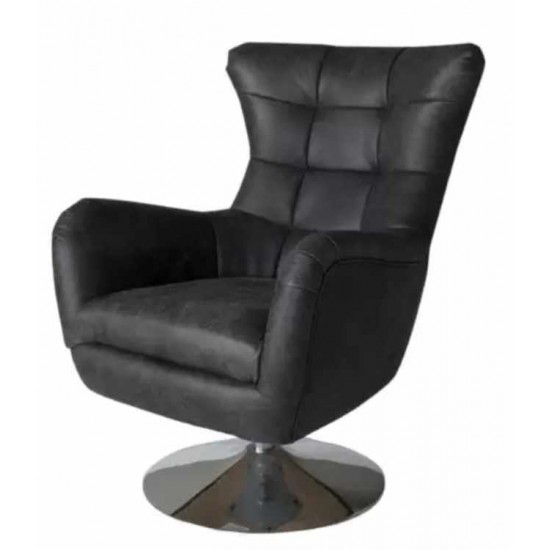 Gallery Direct Bristol Swivel Chair - Antique Ebony