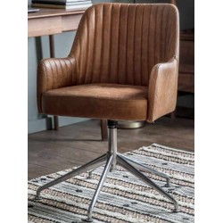 Gallery Direct Curie Swivel Chair - Vintage Brown