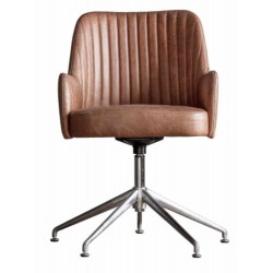 Gallery Direct Curie Swivel Chair - Vintage Brown