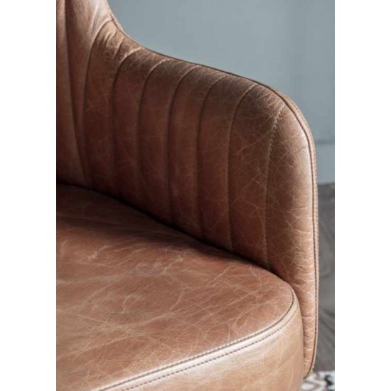 Gallery Direct Curie Swivel Chair - Vintage Brown