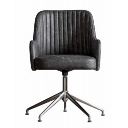 Gallery Direct Curie Swivel Chair - Antique Ebony