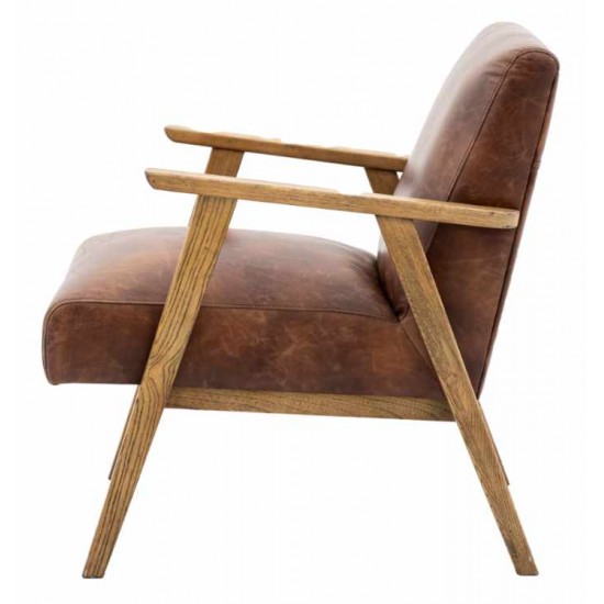 Gallery Direct Neyland Armchair - Vintage Brown (leather)