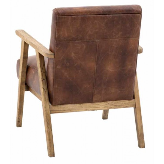 Gallery Direct Neyland Armchair - Vintage Brown (leather)