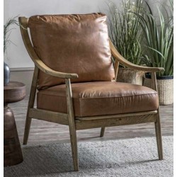 Gallery Direct Reliant Armchair - Vintage Brown Leather