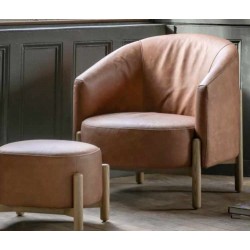 Gallery Direct Tindon Armchair - Vintage Brown Leather