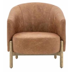 Gallery Direct Tindon Armchair - Vintage Brown Leather