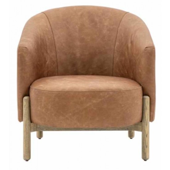 Gallery Direct Tindon Armchair - Vintage Brown Leather