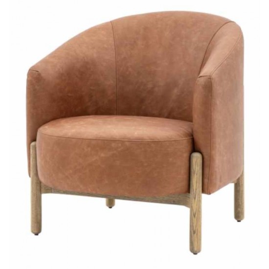 Gallery Direct Tindon Armchair - Vintage Brown Leather