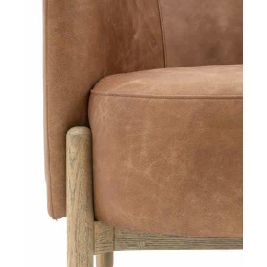 Gallery Direct Tindon Armchair - Vintage Brown Leather