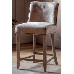 Gallery Direct Tarnby Bar Stool - Vintage Brown Leather - Price for a pack of 2