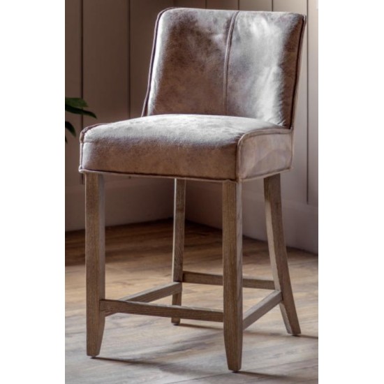 Gallery Direct Tarnby Bar Stool - Vintage Brown Leather - Price for a pack of 2