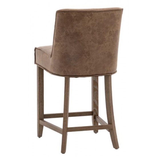 Gallery Direct Tarnby Bar Stool - Vintage Brown Leather - Price for a pack of 2