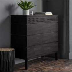 Gallery Direct Boho Bedside 4 Drawer Chest