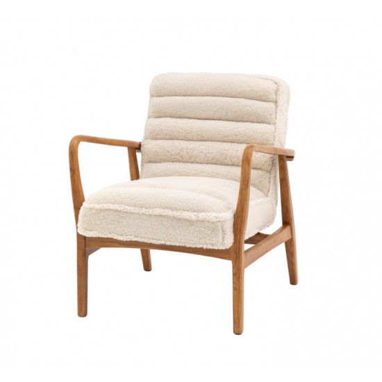 Gallery Direct Datsun Accent Chair in Cream Sheepskin Fabric