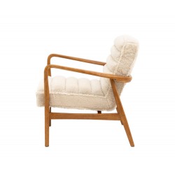 Gallery Direct Datsun Accent Chair in Cream Sheepskin Fabric