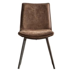 Gallery Direct Hinks Dining Chair - Brown - Price for a Pack of 2