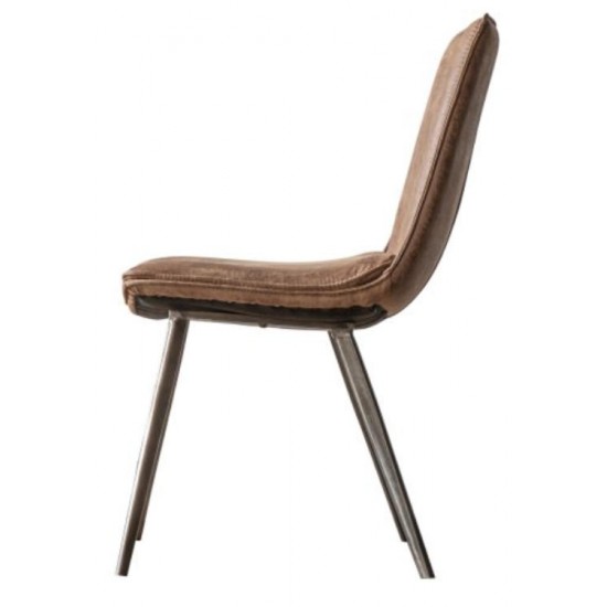 Gallery Direct Hinks Dining Chair - Brown - Price for a Pack of 2