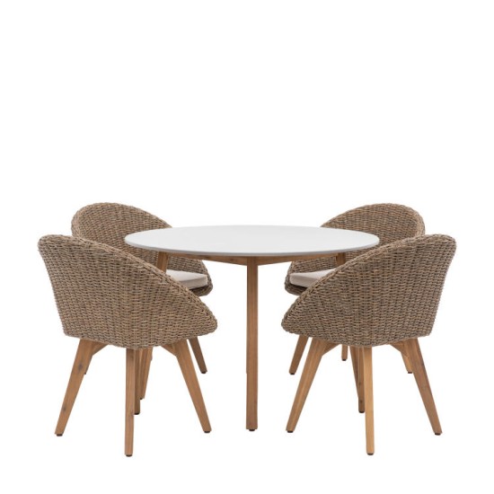 Gallery Direct Avena Round Table & 4 Chairs