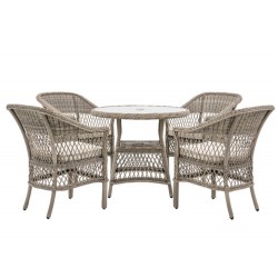 Gallery Direct Menton Round Dining Set with 4 Chairs. 