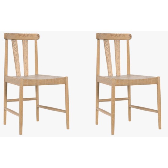 Braystone Washed Oak Pair of Dining Chairs