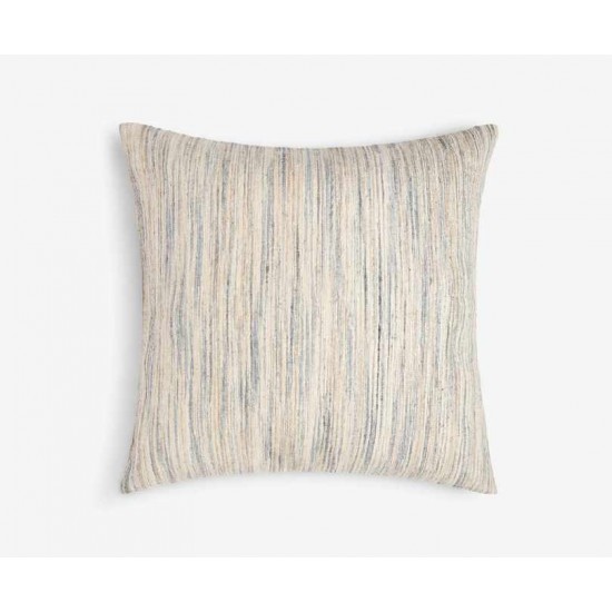 Large Square Blue Natural Fine Line Scatter Cushion