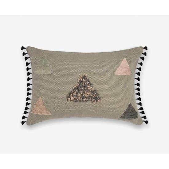 Large Lumbar Triangle Pattern Frill Edge Scatter Cushion