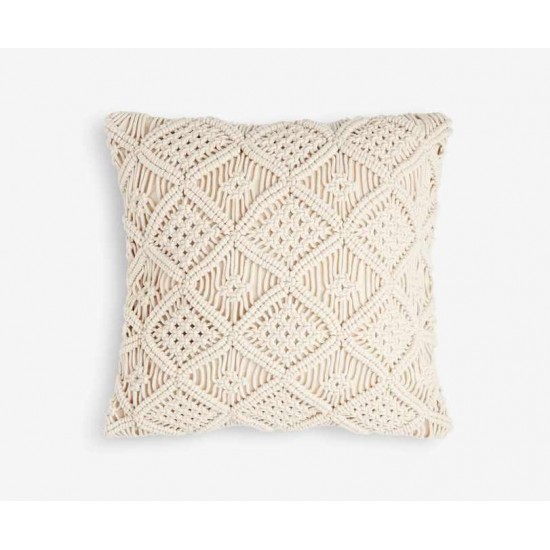 Large Square Macreme Crochet Scatter Cushion