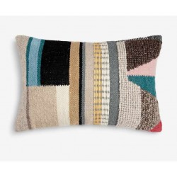 Large Lumbar Multi Coloured Patchwork Scatter Cushion