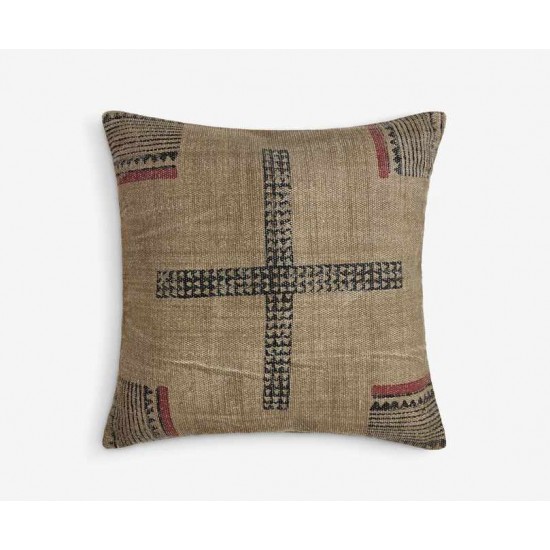 Large Square Distressed Cross Scatter Cushion