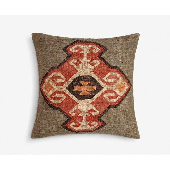 Large Square Kilim Grey Scatter Cushion