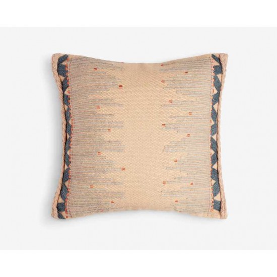 Medium Square Beige With Orange Tips Scatter Cushion