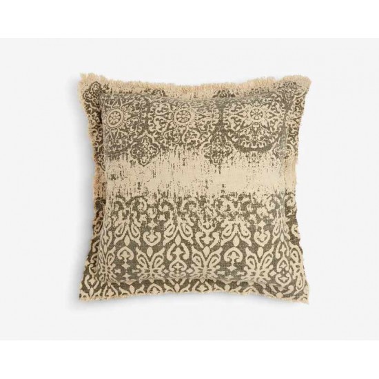 Medium Square Khaki Print Natural Scatter Cushion