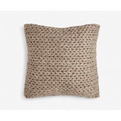 Medium Square Dark Grey Knit Scatter Cushion