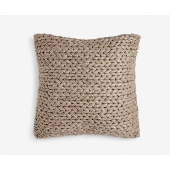 Medium Square Dark Grey Knit Scatter Cushion