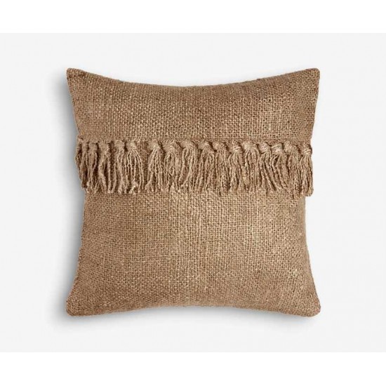 Medium Square Khaki Tassel Scatter Cushion