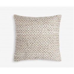 Medium Square Light Grey Knit Scatter Cushion