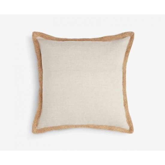 Small Square Grey With Braided Edge Scatter Cushion